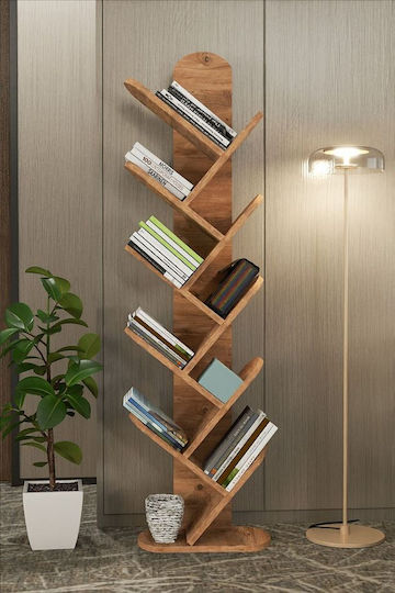 Bibliotecă Decorativă 10 Rafturi Culoare Nuc 40x36x147cm