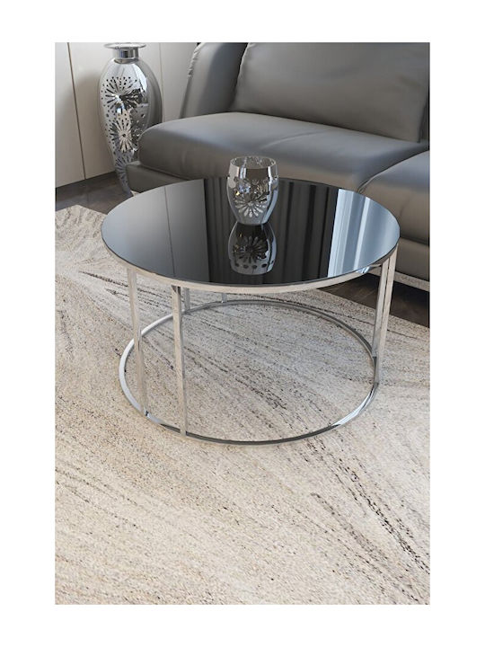 Rund Couchtisch Metall Silver STE-003675-V5264 B45xT75cm