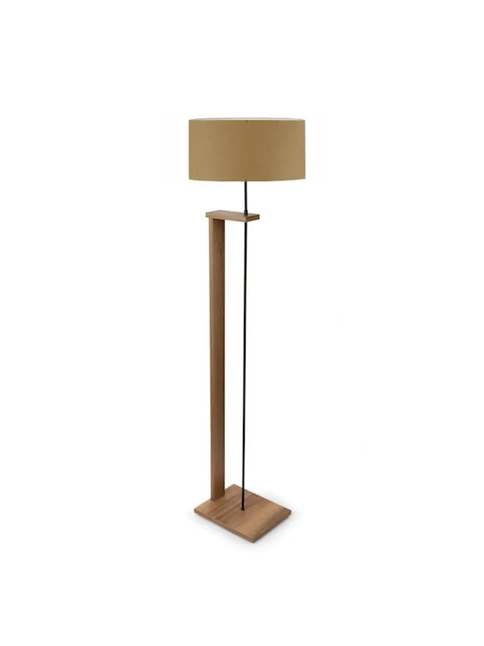 Floor Lamp 150cm Wooden Fabric Shade 38x150cm