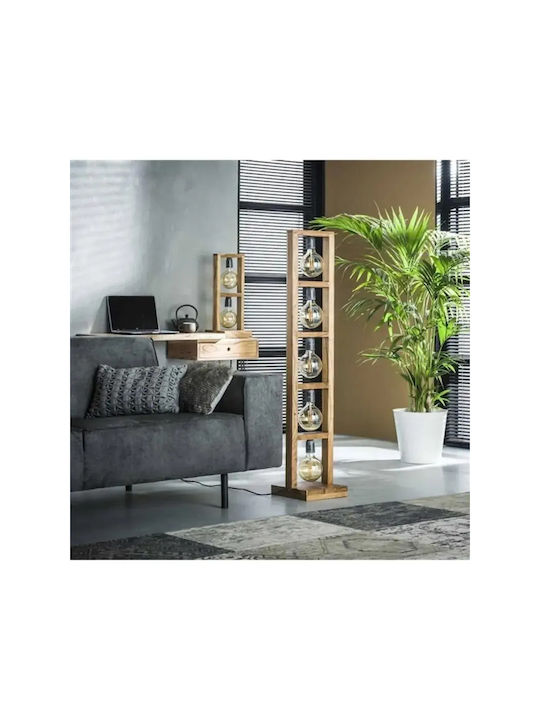 Wooden Floor Lamp 5 Seats 28x130cm