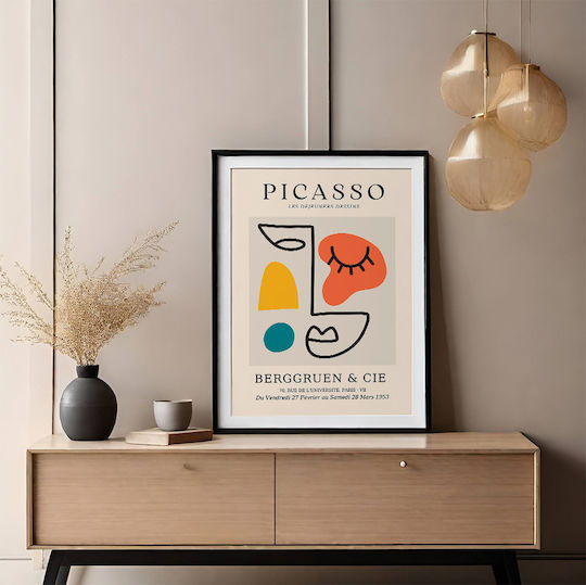 Poster Pablo Picasso Les Dejeurenes Dessins Art243 50cm X 70cm Frame Natural Wood Beige