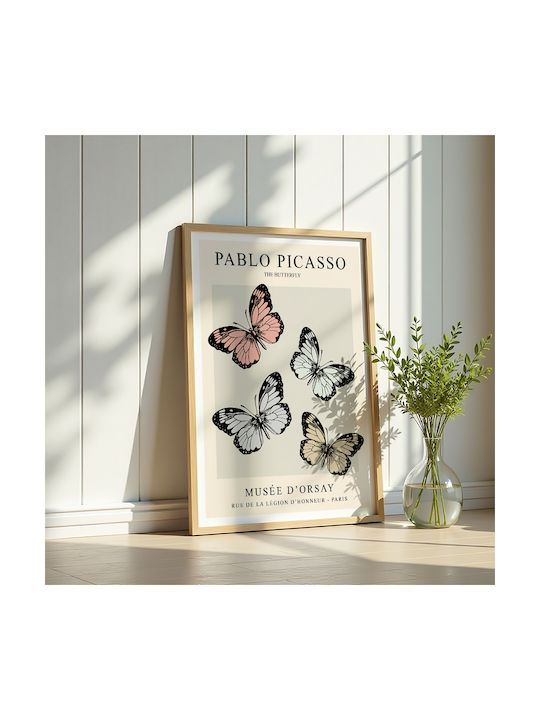 Poster Pablo Picasso Butterfly Art249 21cm X 30cm White Frame Pvc