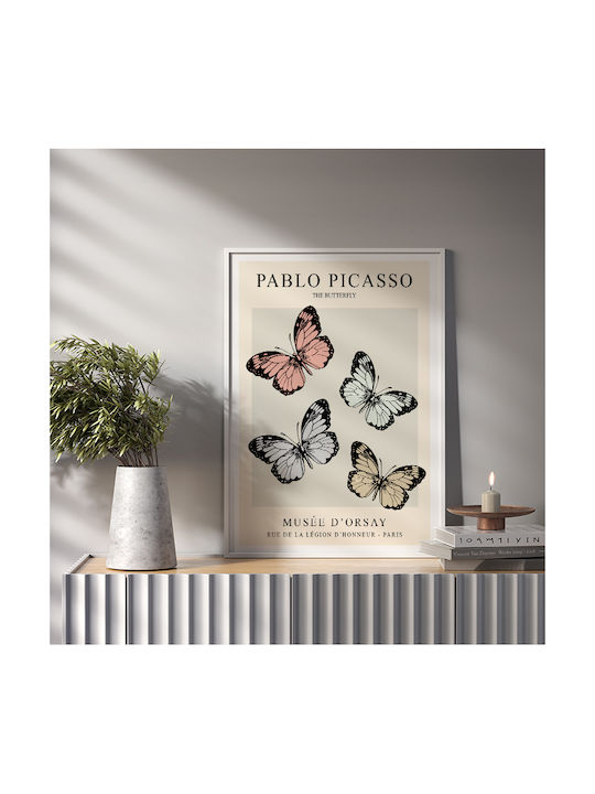 Poster Pablo Picasso Butterfly Art249 21cm X 30cm White Frame Pvc
