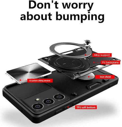 Techsuit Oppo Umschlag Rückseite Schwarz (Oppo A6 Pro 4G, Oppo A6 Pro 5G)