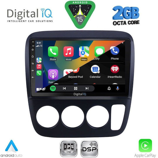 Digital IQ Car Audio System for Honda CR-V 1996-2006 with A/C (Bluetooth/USB/WiFi/GPS/Apple-Carplay/Android-Auto) with Touch Screen 9"