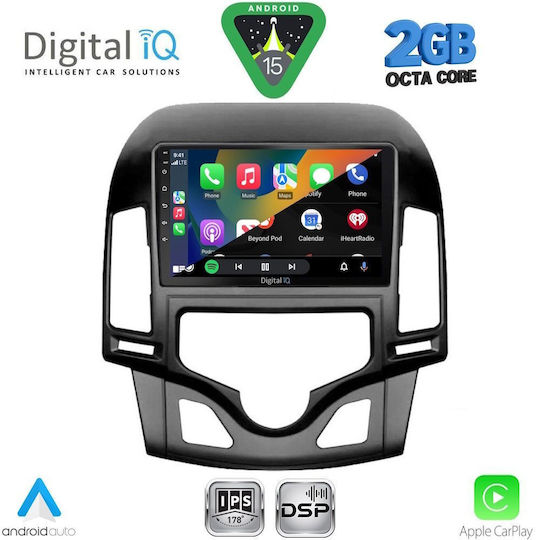 Digital IQ Car Audio System for Hyundai i30 2007-2012 with Clima (Bluetooth/USB/WiFi/GPS/Apple-Carplay/Android-Auto) with Touch Screen 9"