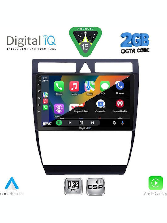 Digital IQ Car Audio System for Audi A6 1998-2005 (Bluetooth/USB/WiFi/GPS/Apple-Carplay/Android-Auto) with Touch Screen 9"