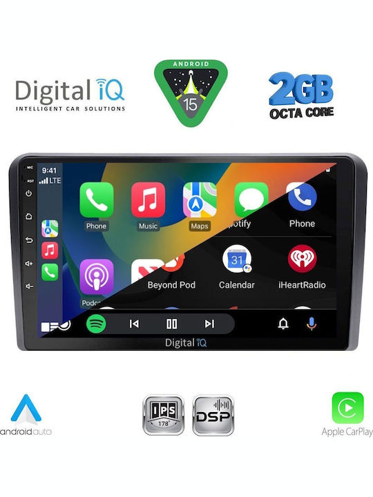 Digital IQ Car Audio System for Audi A3 2003-2012 (Bluetooth/USB/WiFi/GPS/Apple-Carplay/Android-Auto) with Touch Screen 9"