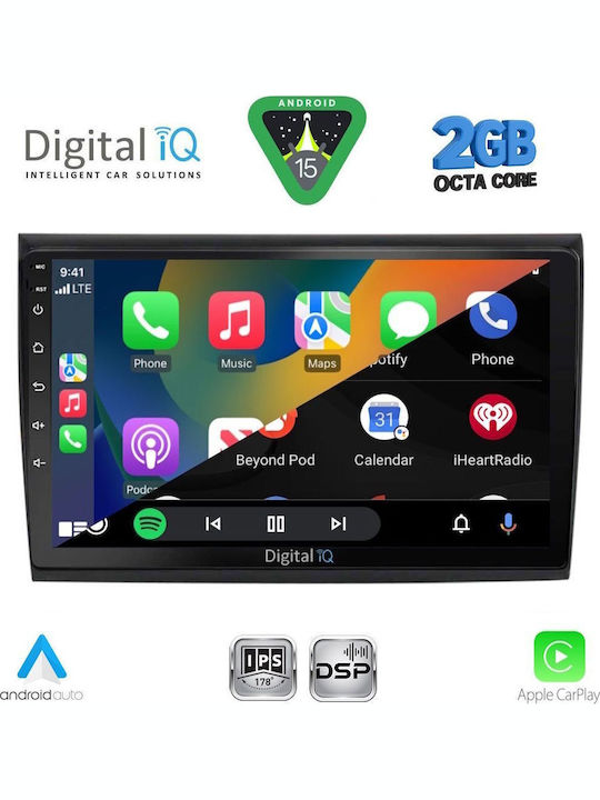Digital IQ Car Audio System for Fiat Bravo 2007-2019 (Bluetooth/USB/WiFi/GPS/Apple-Carplay/Android-Auto) with Touch Screen 9"