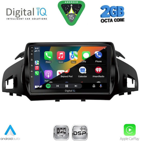 Digital IQ Car Audio System for Ford Kuga / C-Max 2011 (Bluetooth/USB/WiFi/GPS/Apple-Carplay/Android-Auto) with Touch Screen 9"