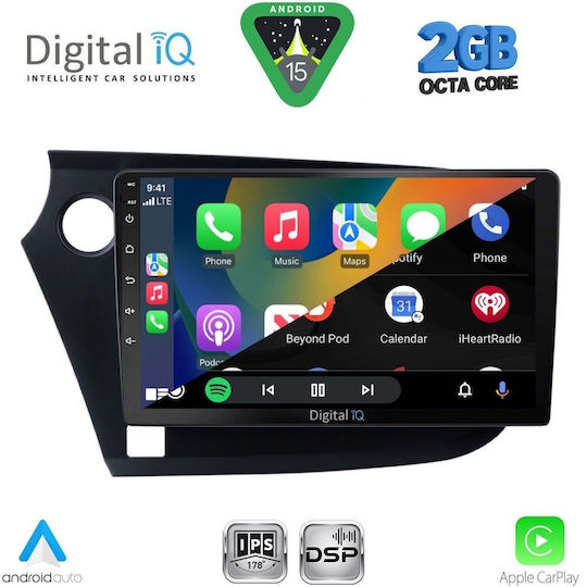Digital IQ Car Audio System for Honda Insight 2009-2014 (Bluetooth/USB/WiFi/GPS/Apple-Carplay/Android-Auto) with Touch Screen 9"