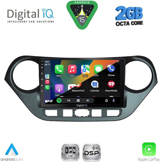 Digital IQ Car Audio System for Hyundai i10 2014-2020 (Bluetooth/USB/WiFi/GPS/Apple-Carplay/Android-Auto) with Touch Screen 9"