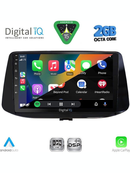 Digital IQ Car Audio System for Hyundai i30 2018 (Bluetooth/USB/WiFi/GPS/Apple-Carplay/Android-Auto) with Touch Screen 9"