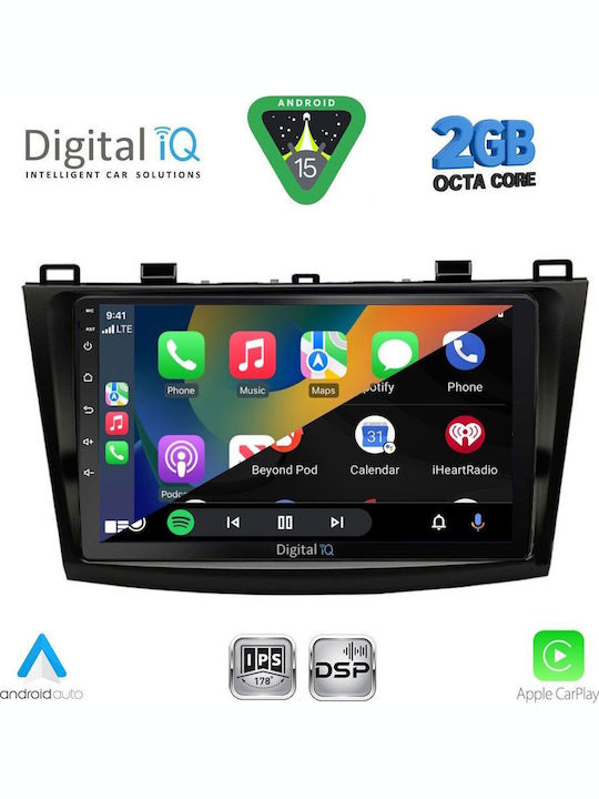 Digital IQ Car Audio System for Mazda 3 2009-2014 (Bluetooth/USB/WiFi/GPS/Apple-Carplay/Android-Auto) with Touch Screen 9"