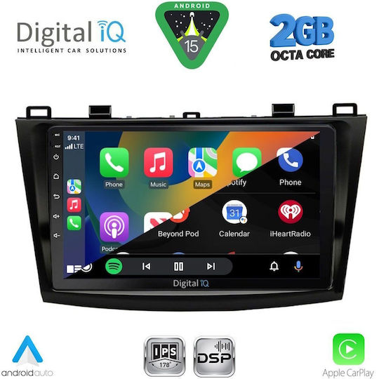 Digital IQ Ηχοσύστημα Αυτοκινήτου για Mazda 3 2009-2014 (Bluetooth/USB/WiFi/GPS/Apple-Carplay/Android-Auto) με Οθόνη Αφής 9"