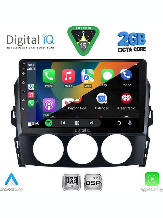 Digital IQ Car Audio System for Mazda MX-5 2005-2015 (Bluetooth/USB/WiFi/GPS/Apple-Carplay/Android-Auto) with Touch Screen 9"