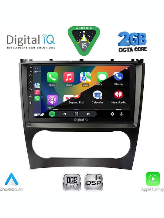 Digital IQ Car Audio System for Mercedes-Benz CLK Class 2004-2008 (Bluetooth/USB/WiFi/GPS/Apple-Carplay/Android-Auto) with Touch Screen 9"