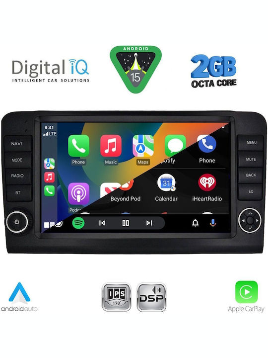 Digital IQ Car Audio System for Mercedes-Benz ML / GL Class 2005-2011 (Bluetooth/USB/WiFi/GPS/Apple-Carplay/Android-Auto) with Touch Screen 9"