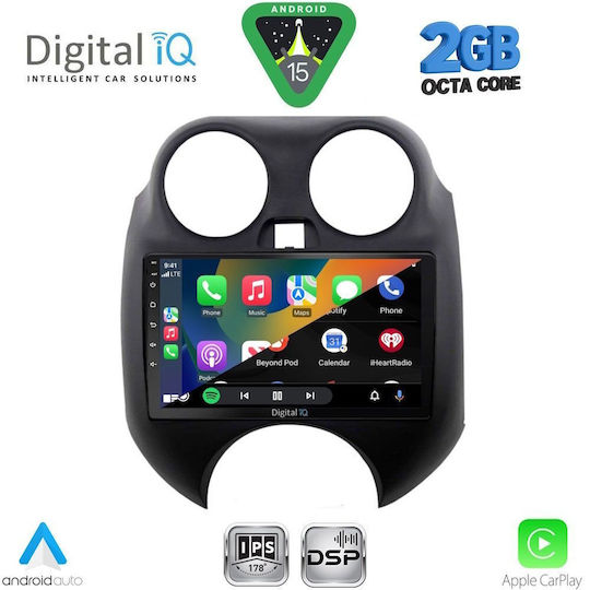 Digital IQ Ηχοσύστημα Αυτοκινήτου για Nissan Micra 2010-2014 (Bluetooth/USB/WiFi/GPS/Apple-Carplay/Android-Auto) με Οθόνη Αφής 9"