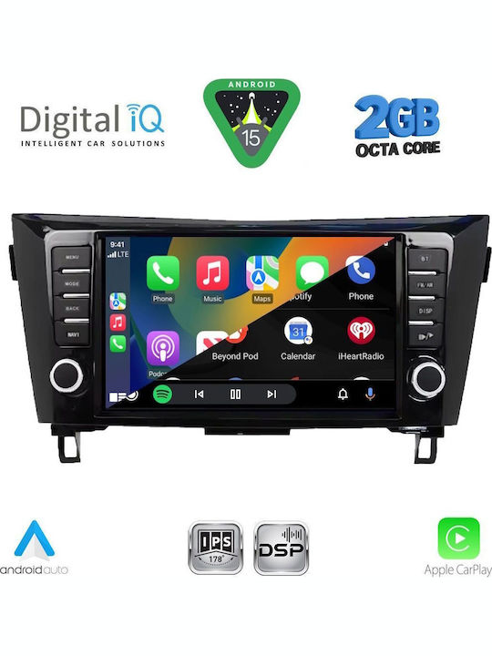Digital IQ Auto-Audiosystem für Nissan Qashqai / X-Trail 2014-2021 (Bluetooth/USB/WiFi/GPS/Apple-Carplay/Android-Auto) mit Touchscreen 9"