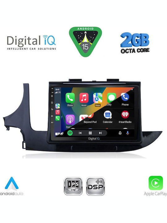 Digital IQ Car Audio System for Opel Mokka 2016-2021 (Bluetooth/USB/WiFi/GPS/Apple-Carplay/Android-Auto) with Touch Screen 9"