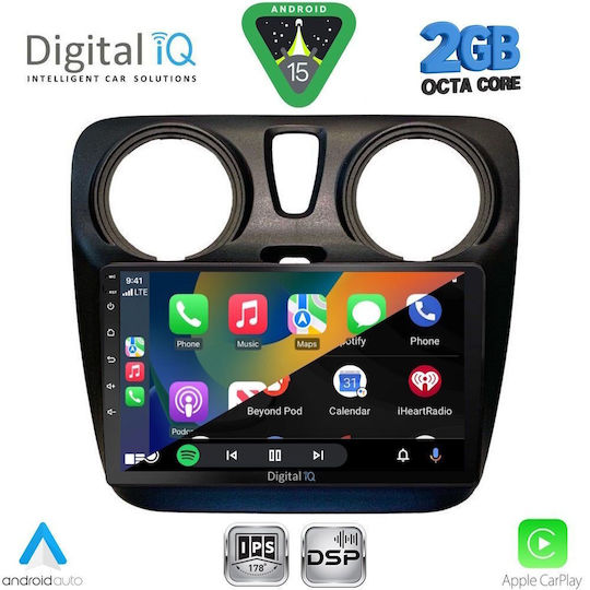Digital IQ Car Audio System for Dacia Dokker 2012-2022 (Bluetooth/USB/WiFi/GPS/Apple-Carplay/Android-Auto) with Touch Screen 9"