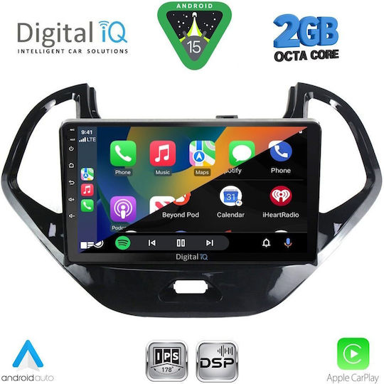 Digital IQ Car Audio System for Ford Ka 2017 (Bluetooth/USB/WiFi/GPS/Apple-Carplay/Android-Auto) with Touch Screen 9"