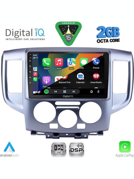 Digital IQ Car Audio System for Nissan NV200 2009-2020 (Bluetooth/USB/WiFi/GPS/Apple-Carplay/Android-Auto) with Touch Screen 9"