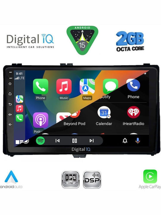 Digital IQ Car Audio System for Toyota Auris / Aygo X / Corolla 2017-2019 (Bluetooth/USB/WiFi/GPS/Apple-Carplay/Android-Auto) with Touch Screen 9"