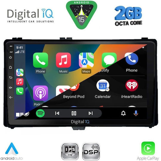 Digital IQ Ηχοσύστημα Αυτοκινήτου για Toyota Auris / Aygo X / Corolla 2017-2019 (Bluetooth/USB/WiFi/GPS/Apple-Carplay/Android-Auto) με Οθόνη Αφής 9"