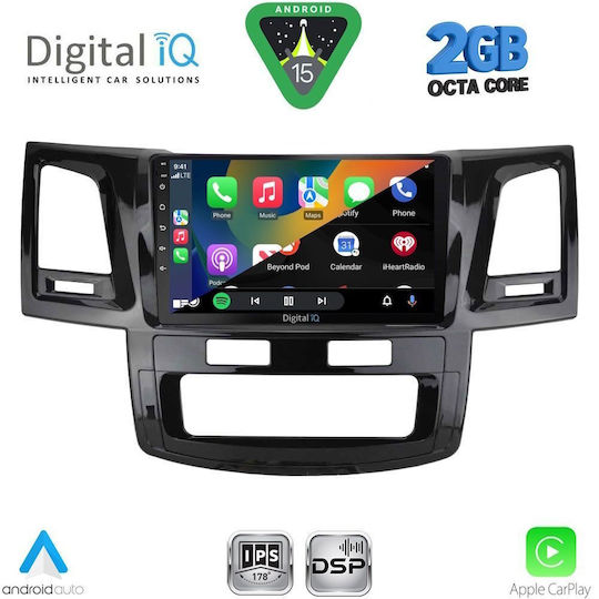Digital IQ Car Audio System for Toyota Hilux 2005-2016 (Bluetooth/USB/WiFi/GPS/Apple-Carplay/Android-Auto) with Touch Screen 9"