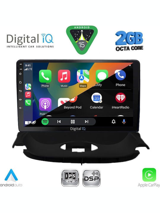 Digital IQ Car Audio System for Peugeot 206 1998-2006 (Bluetooth/USB/WiFi/GPS/Apple-Carplay/Android-Auto) with Touch Screen 9"