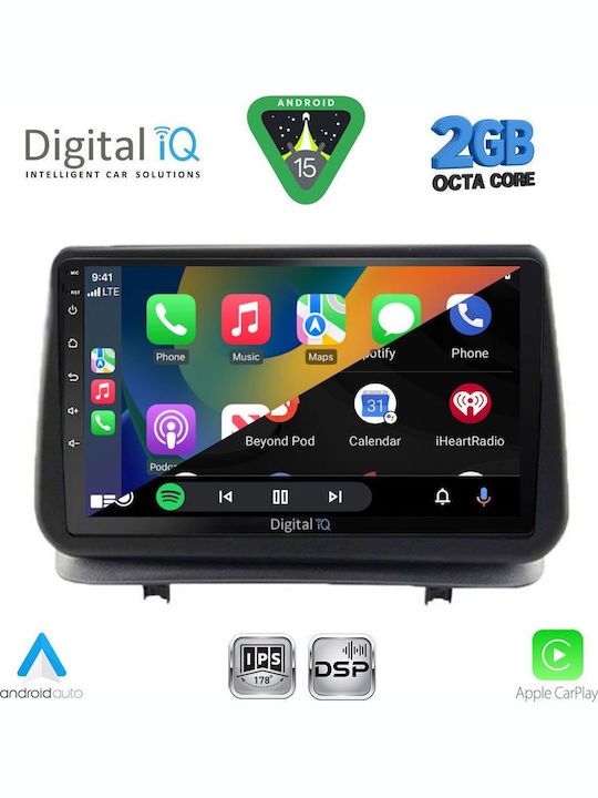Digital IQ Car Audio System for Renault Clio 2005-2011 (Bluetooth/USB/WiFi/GPS/Apple-Carplay/Android-Auto) with Touch Screen 9"