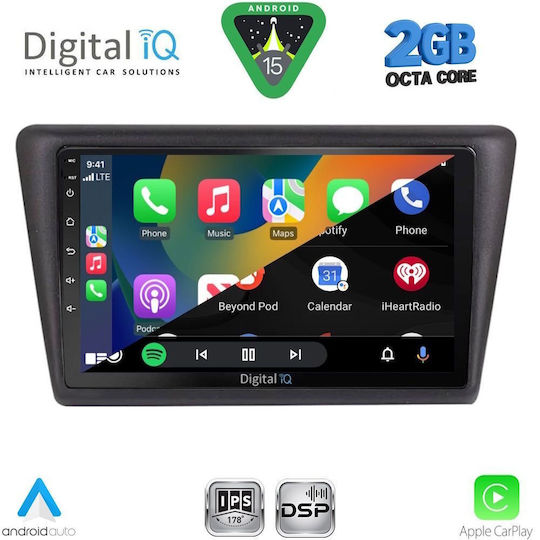 Digital IQ Ηχοσύστημα Αυτοκινήτου για Skoda Rapid 2014-2019 (Bluetooth/USB/WiFi/GPS/Apple-Carplay/Android-Auto) με Οθόνη Αφής 9"