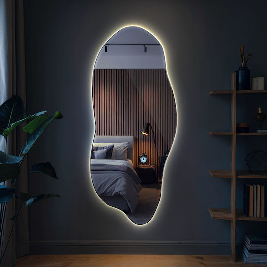 Tulup Като Огледало за Стена с LED Осветление 100x45см 1бр