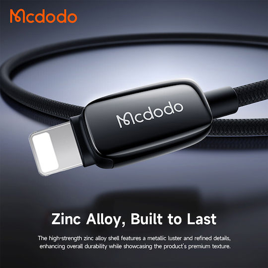 Mcdodo LED USB-A to Lightning Cable 18W Black 1.2m (CA-0010)