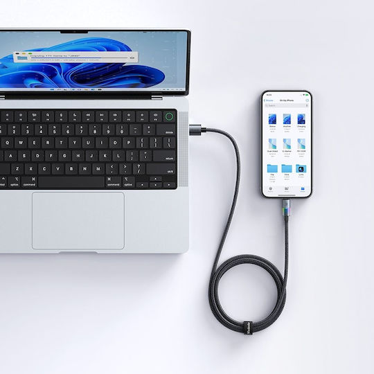 Mcdodo LED / Braided USB-A to Lightning Cable 18W Μαύρο 1.2m CA-8170