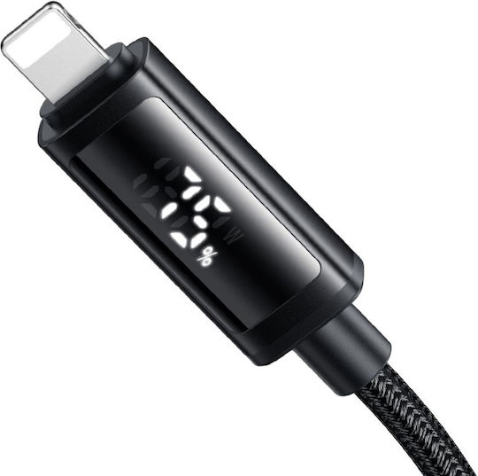 Mcdodo LED / Braided USB-A to Lightning Cable 18W Μαύρο 1.2m CA-7970