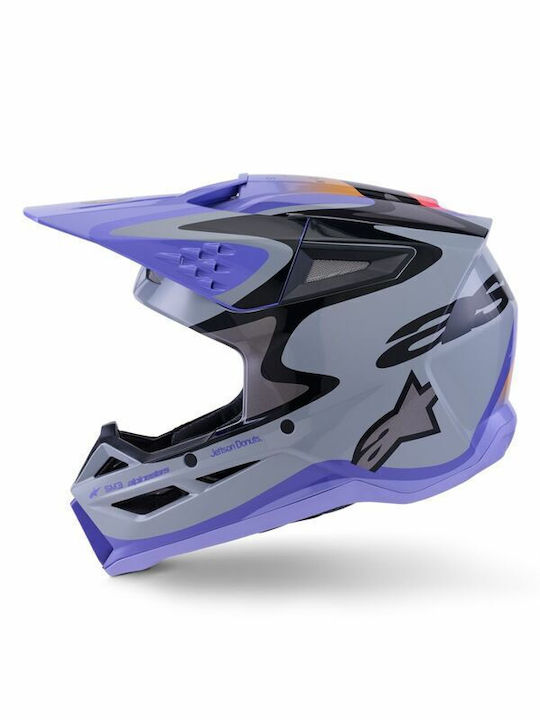 Alpinestars SM3 Jettson Grey Gloss Motorcycle Helmet Motocross DOT / ECE 22.06 1430gr