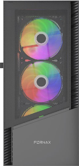 Gembird Fornax 200 Gaming Midi Tower Κουτί Υπολογιστή με Πλαϊνό Παράθυρο Μαύρο