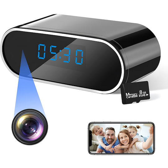 Cameră De Supraveghere În Ceas Wifi 1080p Full Hd Card De 8gb Inclus Viziune Nocturnă Detectare Mișcare Alerte Telefon Înregistrare Audio Video Aplicație Ios Android Supraveghere Casă Birou
