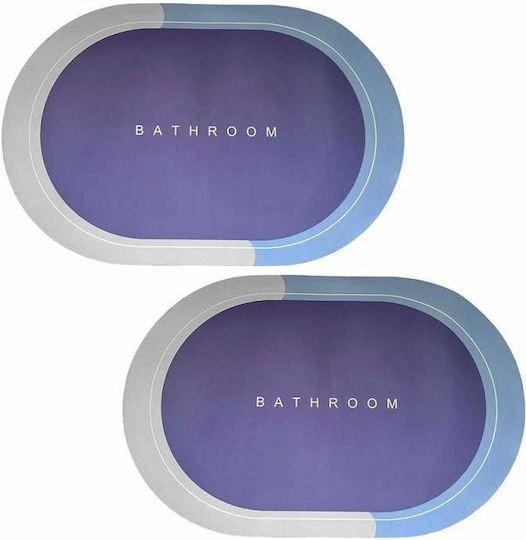 Rutschfest Set Badematten Oval Blue/purple 57x38cm 2Stück