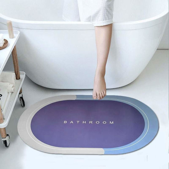 Rutschfest Set Badematten Oval Blue/purple 57x38cm 2Stück