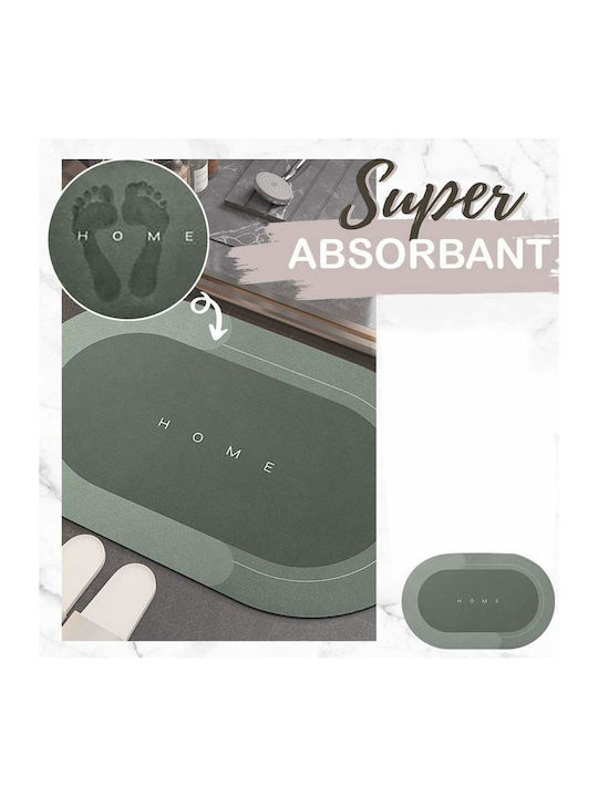 Rutschfest Set Badematten Oval Green 57x38cm 2Stück