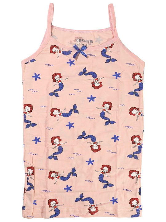 Defne Baby Mermaid Set of Kids' Undershirts Sleeveless Pink
