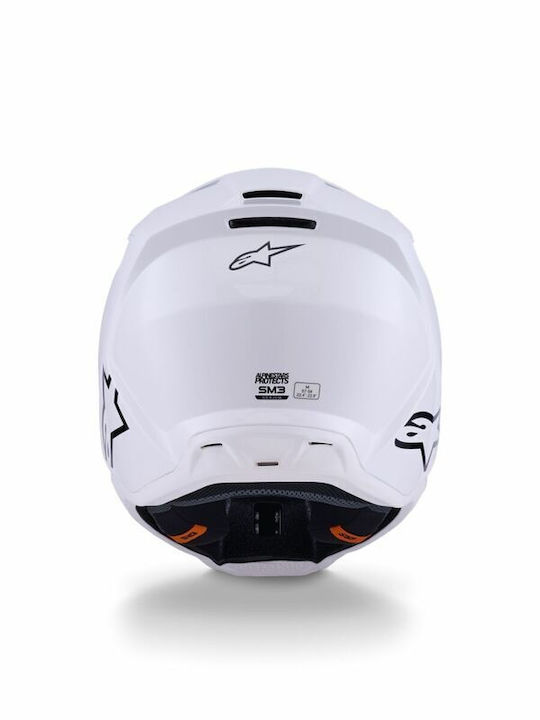 Alpinestars SM3 White Gloss Κράνος Μηχανής Motocross DOT / ECE 22.06