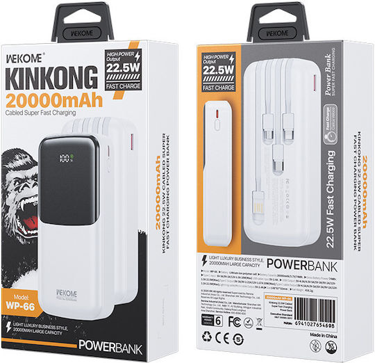 WK WP-66 Power Bank 20000mAh 22.5W White