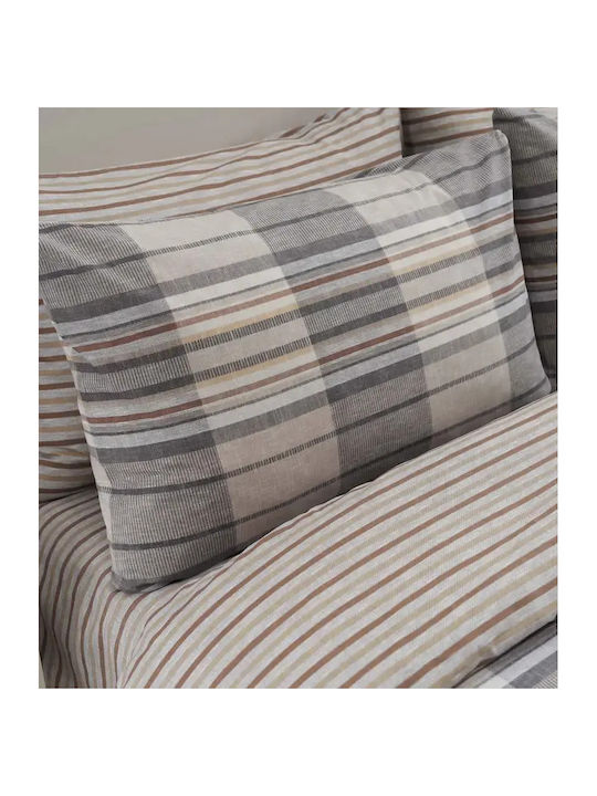 Vesta Home Bristol-1 Σετ Σεντόνια Υπέρδιπλα με Λάστιχο 160x200+35εκ. Γκρι (4τμχ)