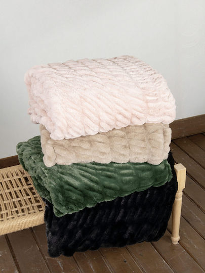 Nima Mossy Κουβέρτα Sherpa Υπέρδιπλη 220x240εκ. Light Pink