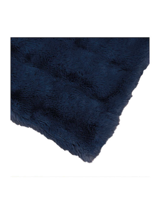 vidaXL Pelzige Decke Übergröße 220x240cm Meeresblau
